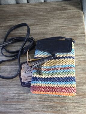 Sun N Sand Multicolor Woven Crossbody Bag